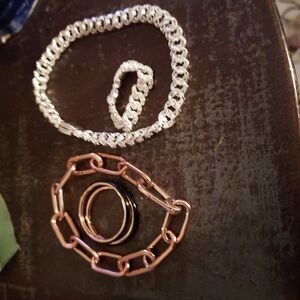 Pandora Silver and Gold Bracelet Set with Classic and Artistic Designs